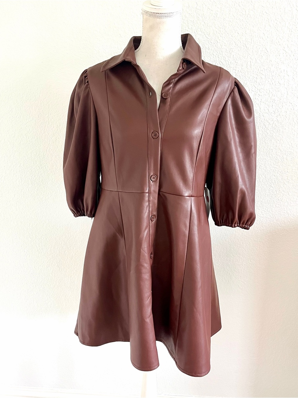 🔥New Dolce Cabo Chestnut Faux Leather Mini Dress🔥